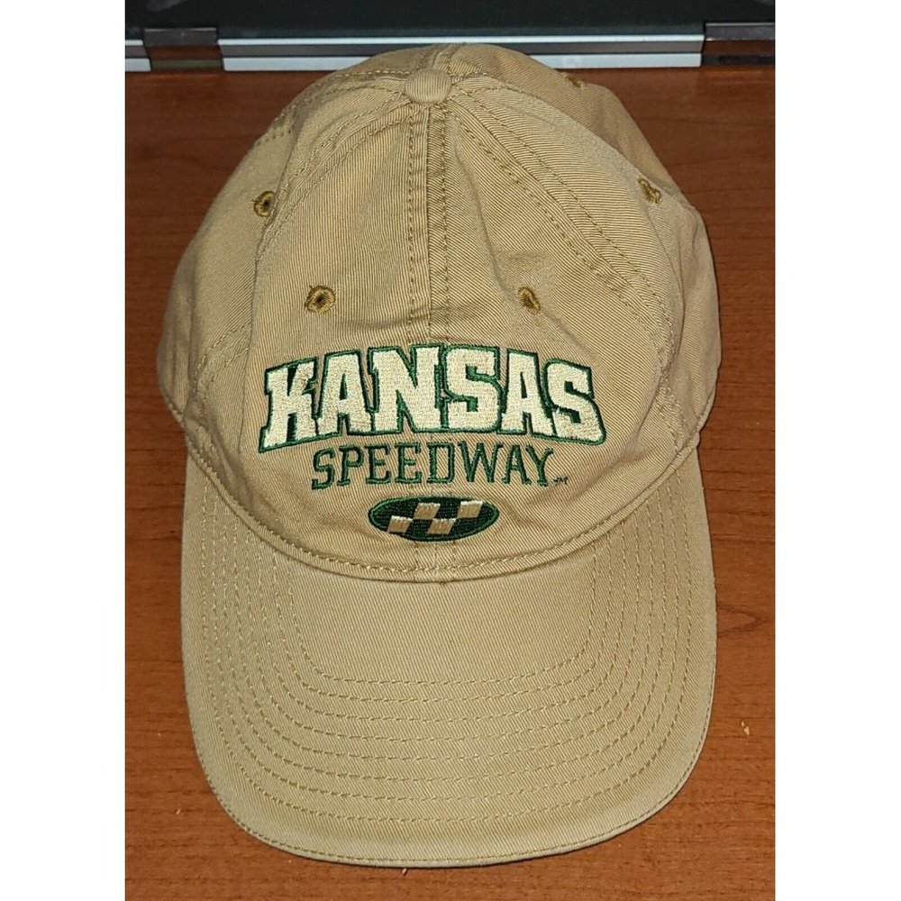 Kansas Motor Speedway Beige Baseball Hat LSC Cap Adjustable Strap